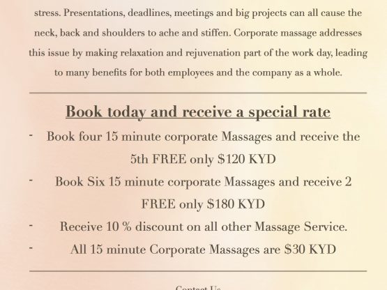 Perfectly Pampered Corporate Massage Grand Cayman