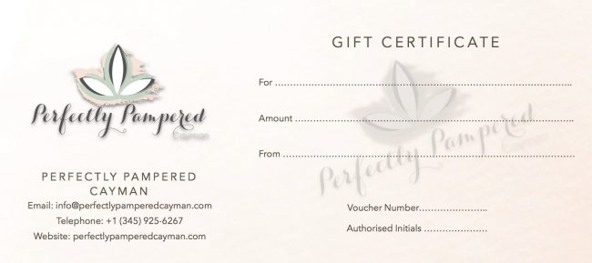 Gift Certificate PDF W WATERMARK Perfectly Pampered Cayman Gift Certificates