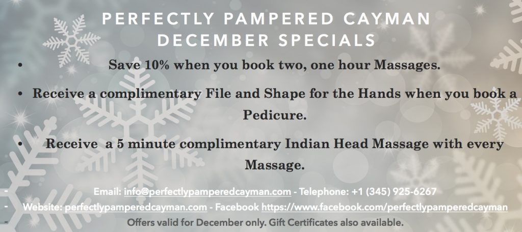 Perfectly Pampered Cayman December Specials