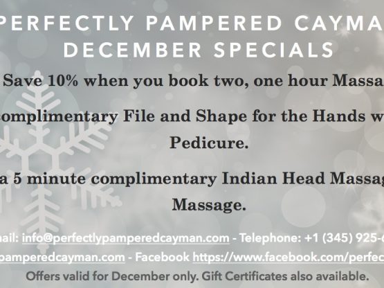 Perfectly Pampered Cayman December Specials