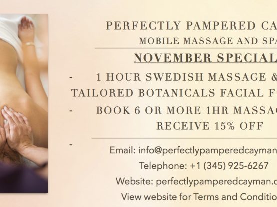 November spa specials with Perfectly Pampered Cayman, Grand Cayman