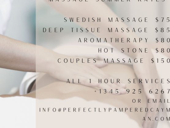 Massage Summer Rates | Grand Cayman Mobile Massage